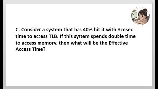 QUESTION C Effective access time calculation  CC311  innovateITzoneofficial [upl. by Bullard]