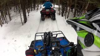 300 honda fourtrax and 300 suzuki king quad on the trial part 1 Mar 1113 [upl. by Hoag]