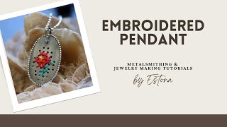 Embroidered Jewelry  Flower Pendant preview  Estona Tutorials [upl. by Ettenhoj]