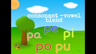 Blending Consonant and Vowel sounds  pa pe pi po pu English Phonics  Lesson 3 [upl. by Tinya]