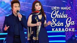 KARAOKE Liên Khúc Chiều Sân Ga Chuyến Tàu Hoàng Hôn  Vi Châu Quốc Thắng [upl. by Doretta]