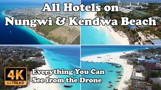 All Hotels on Nungwi Beach amp Kendwa Beach Zanzibar from Drone in 4K [upl. by Llenaej474]