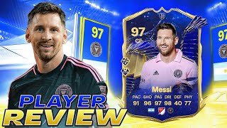 👑97 TOTY LIONEL MESSI PLAYER REVIEW  EA FC 24 ULTIMATE TEAM [upl. by Sorgalim]