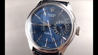 Rolex Cellini Date White Gold BLUE Dial 50519 Rolex Watch Review [upl. by Chak502]