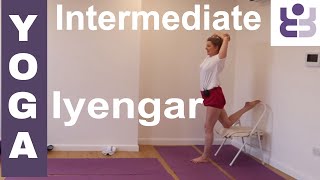 One Hour Intermediate Iyengar Yoga Class [upl. by Cibis]