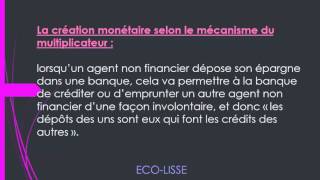 LEconomie monétaire s3  La Création monétaire  part 2  diviseur et multiplicateur [upl. by Leunamme]