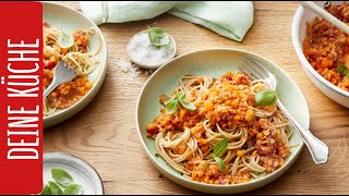 Spaghetti mit Linsenbolognese – den Klassiker neu entdecken 🍝  REWE Deine Küche [upl. by Also]