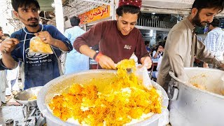 Street Food in Karachi  GOLDEN Chicken Biryani  HALEEM  Pakistani Street Food Tour of Karachi [upl. by Anaitat]