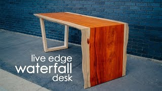 DIY Live Edge Waterfall Table DeskDo it Yourself liveEdge table [upl. by Kelsy]