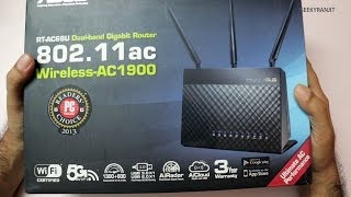 Asus RTAC68U High End Dual band AC WiFi Router Unboxing [upl. by Sivraj787]