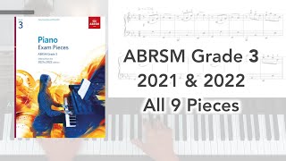 ABRSM Grade 3 Piano 2021 amp 2022 All 9 Pieces [upl. by Aihtekal]