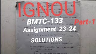 bmtc133 solved assignment 2023Ignou cbcs bag Bscg mathematicssolved assignment 202324 [upl. by Mischa]