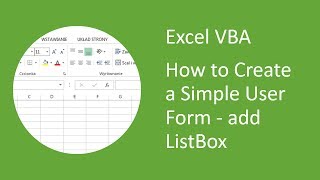 Excel UserForm Data Entry VBA 5  ListBox [upl. by Dloreh]