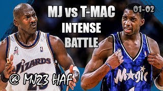 Michael Jordan vs Tracy McGrady Highlights Wizards vs Magic 2001120141pt Instense Face Off [upl. by Aelram]