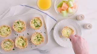 Mini Bacon and Cheese Quiches  Pillsbury [upl. by Mullins636]