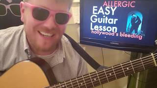 Post Malone  Allergic  easy guitar lesson tabs easy chords strumming tutorial beginner [upl. by Gazo]