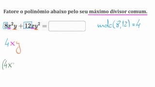 Fatoração algébrica pelo máximo divisor comum [upl. by Rushing]