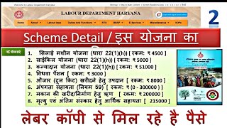 Haryana Labour Schemes Details Explain  Schemes Details of Haryana Labour  HBOCW Board Beneficiary [upl. by Ayinat98]