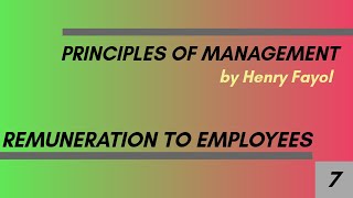 REMUNERATION TO EMPLOYEES  7TH PRINCIPLE OF MANAGEMENT  Eeducom [upl. by Esirehs]