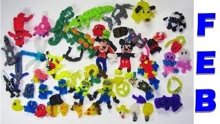 Rainbow Loom Charms Collection FEBRUARY DIY Mommy Charms Review [upl. by Haelak]