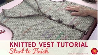 Knitted Vest Start to Finish  Vest Tutorial Knitting  How To Knit A Vest [upl. by Rosenberger]