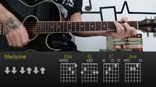 Dayglow  Medicine  Easy Guitar Lesson Tutorial with ChordsTabs and Rhythm [upl. by Drofiar660]