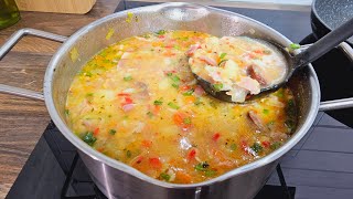 Omas leckeres Rezept für Kartoffelsuppe mit Linsen und geräucherter Wurst [upl. by Jonme]