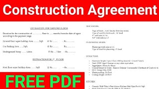 construction agreement  building agreement between owner and contractor [upl. by Anicart]