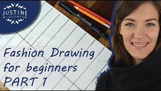 How to draw  TUTORIAL  Fashion drawing for beginners 1  Justine Leconte [upl. by Eilatam]