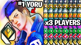 Pro Radiant Yoru VS 3 of Every Rank until he loses [upl. by Maroj]