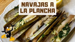 Navajas a la Plancha con Ajo y Perejil  Receta [upl. by Nikolos]