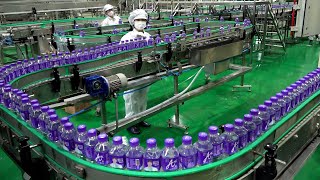 Korean drinking water plastic bottles mass production process in alkaline water factory [upl. by Lonnard]