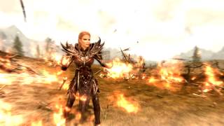 Skyrim Epic magic killcam master destruction spell [upl. by Rici]