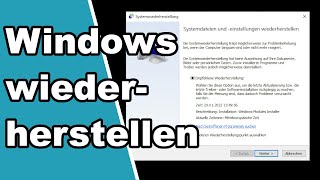 Wiederherstellungspunkt setzen amp Windows wiederherstellen  Anleitung [upl. by Ateiluj]