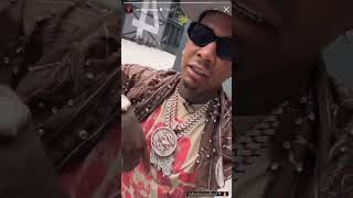 Moneybagg yo shouts out Chris brown for being apart of his new album [upl. by Trstram]