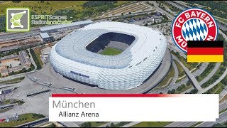 Allianz Arena  Bayern München  2012 UEFA Champions League Final  UEFA Euro 2020  Google Earth [upl. by Ahsyat]