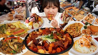 시장에서 장보고 추석 음식 준비하기 잡채 매운갈비찜 모듬 전 캔모아 약과 송편 먹방 Chuseok Special Mukbang [upl. by Almond933]