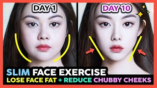 🥇BEST FACE EXERCISES TO LOSE FACE FAT FAST  REDUCE CHUBBY CHEEKS  GET A SLIM FACE IN 10 DAYS [upl. by Aphra]