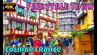 Colmar France Christmas Market 2022  4K Walk in Fairytale TownMost Beautiful Town in France [upl. by Courcy579]