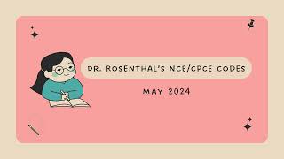 May 2024 NCECPCE Code Dr Rosenthal exam quizziz nce cpce studymotivation [upl. by Cleavland]