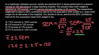 95 Confidence interval  practice problem [upl. by Keil]