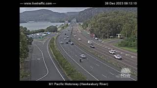 M1 Pacific Motorway at Hawkesbury River Bridge  2023Dec26  Australia [upl. by Aroda58]