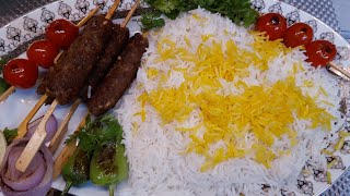 Chelo Kabab Recipe  How to make Chelo Kebab with Saffron Rice  by Cook with Rabi [upl. by Atirabrab350]