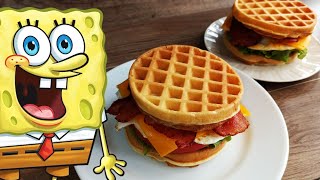 How to make Waffle Sandwich  SpongeBob Cooking [upl. by Oinotna]