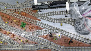 Realtime LEGO city work Track ballasting near the train yards [upl. by Corder]