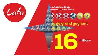 Tirage du Loto  mercredi 10 juillet 2024 [upl. by Nnanerak]