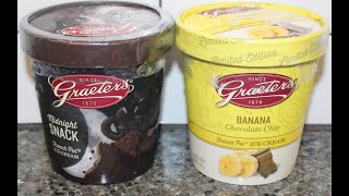 Graeter’s French Pot Ice Cream Midnight Snack amp Banana Chocolate Chip Review [upl. by Niamart]