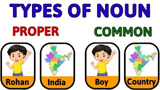 Types of Noun  Proper Noun  Common Noun  Noun  Noun in English grammar  propernoun commonnoun [upl. by Amabil]