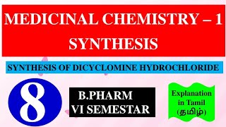 SYNTHESIS OF DICYCLOMINE HYDROCHLORIDE  MEDICINAL CHEMISTRY  1  B PHARM 4TH SEMESTER [upl. by Tilagram]