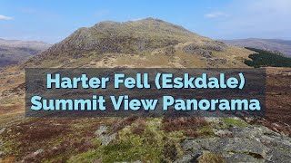 Harter Fell Eskdale Fully Labelled Summit View Panorama Lake District Walks [upl. by Brottman]